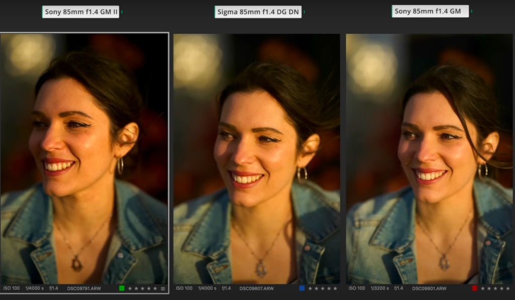 Comparatif du bokeh en photo de portrait