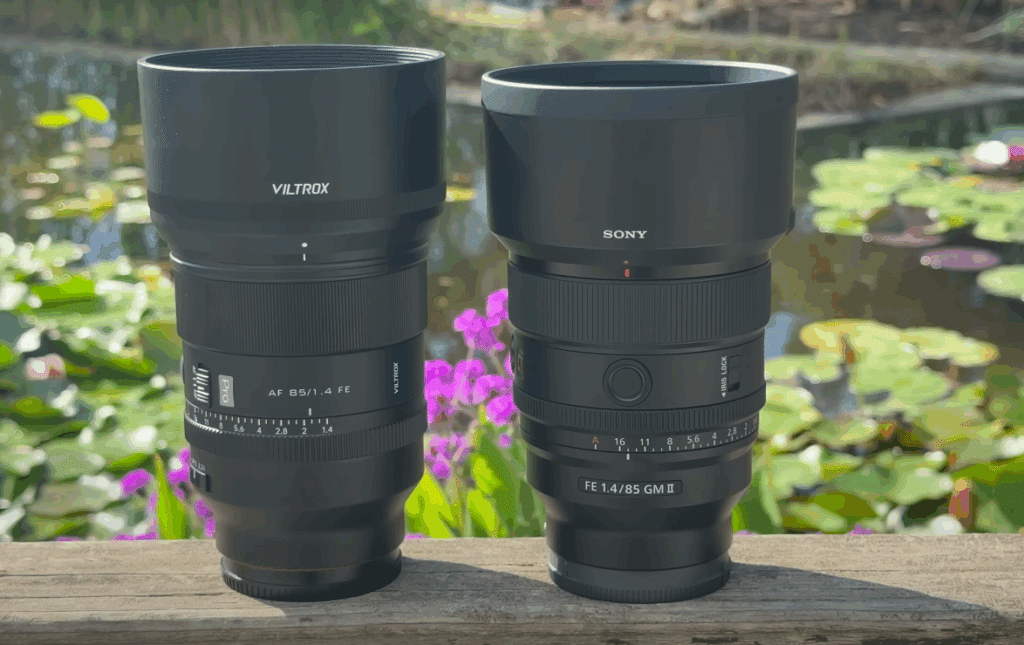 Comparatif taille Viltrox 85mm f1.4 et Sony 85mm f1.4 