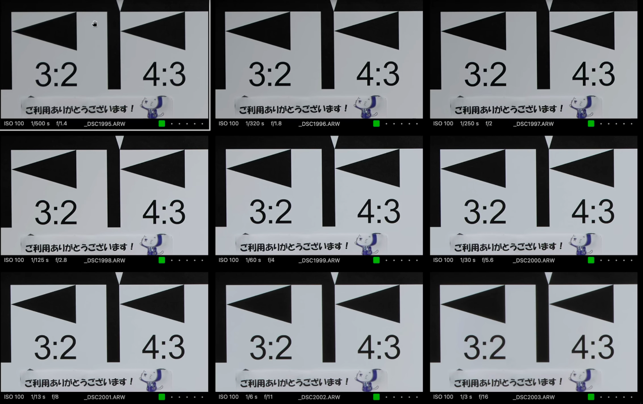 Mesure du vignettage sur le Sigma 135mm f1.4 